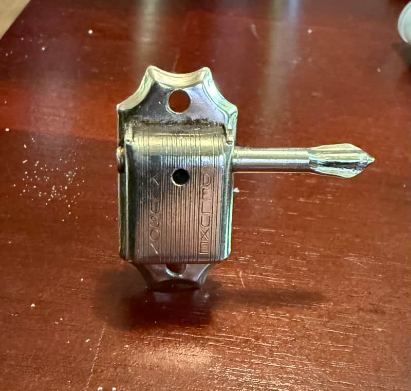 Gold Kluson Deluxe Double Line Tuning Machine Bass Side Needs Button Vintage NICKEL Kluson 1960's Bass Side Tuner image 1