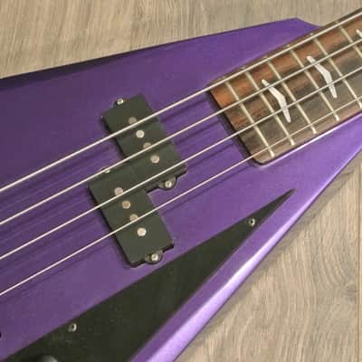 1980's Burnside by Guild The Lance V Shaped Bass with Bag- METALLIC PURPLE! image 3