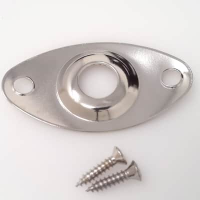True Custom Shop® Nickel Recessed Football Jack Plate & Screws for Fender Squier image 3