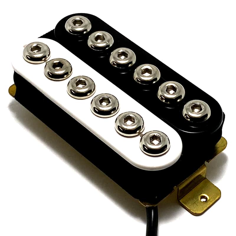 Dragonfire Zebra Crusader Bridge Position Dedicated Humbucker, White Black Zebra Style "B" with Chrome Hex Poles image 1