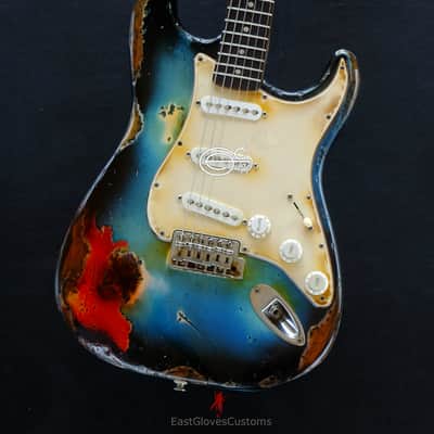 Fender Stratocaster Pelham Blue Heavy Aged Relic by East Gloves Customs image 6