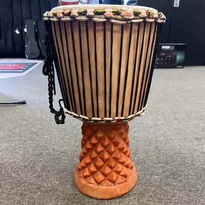 Authentic African 10.5 in. Goatskin Djembe Drum Handmade in Guinea (Pre-Owned) image 3