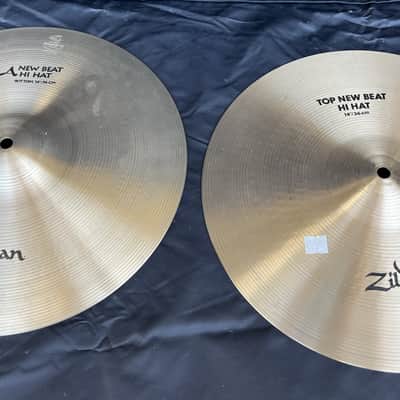 1990's A Zildjian Mixed Set 14" New Beat Hi-Hats - Natural Finish (ID-Lot-18) image 2