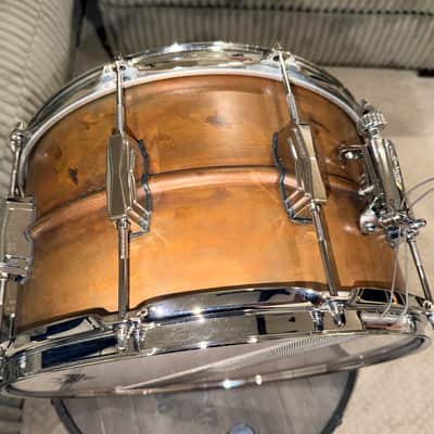 Ludwig CopperPhonic 8x14" 10-Lug Snare Drum 2017 - Present - Raw Patina Copper image 6