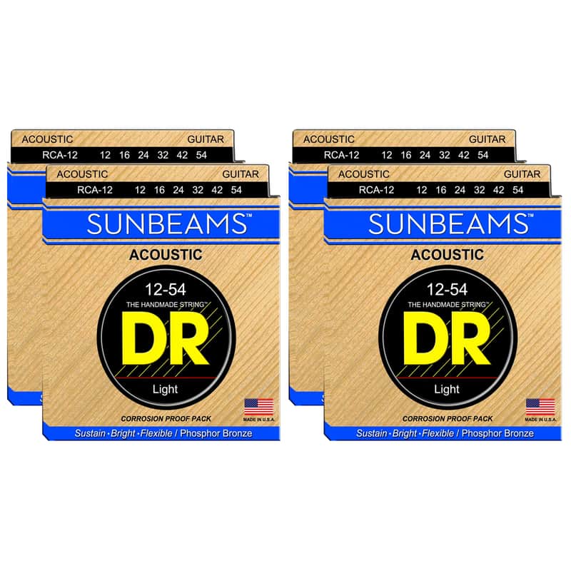 DR Strings Sunbeam Acoustic 12-54 4 Pack Bundle image 1