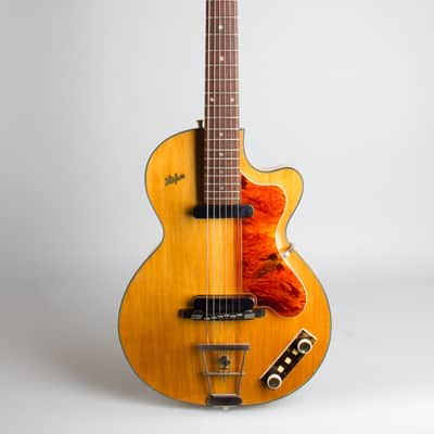 Hofner  Club 50 Arch Top Hollow Body Electric Guitar,  c. 1959, period black hard shell case. image 1