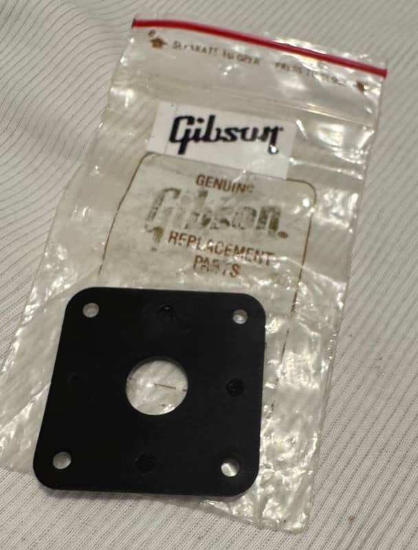 Gibson Input Jack Plate Cover, Les Paul - Black image 1