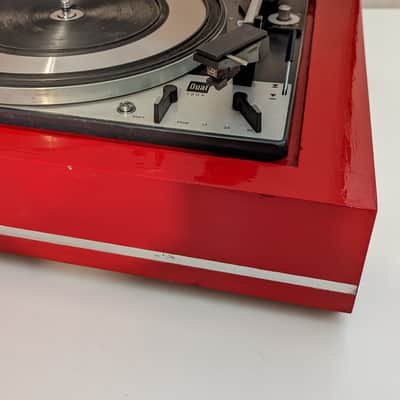 Dual 1209 Idler Drive Turntable - Serviced & Lubricated - Custom Red Plinth - w/ Shure M71 & Dual TVV46 Preamp image 15