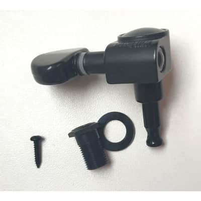 1 Black Wilkinson Left Side machine head with kidney bean button, staight screw image 6