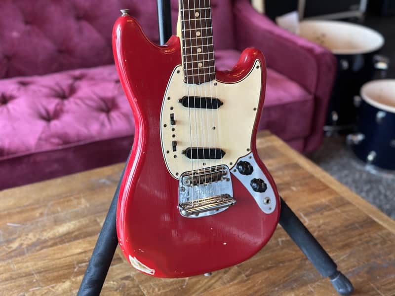 1965 Fender Mustang Rosewood Fretboard w/ Original Case - Dakota Red - Good