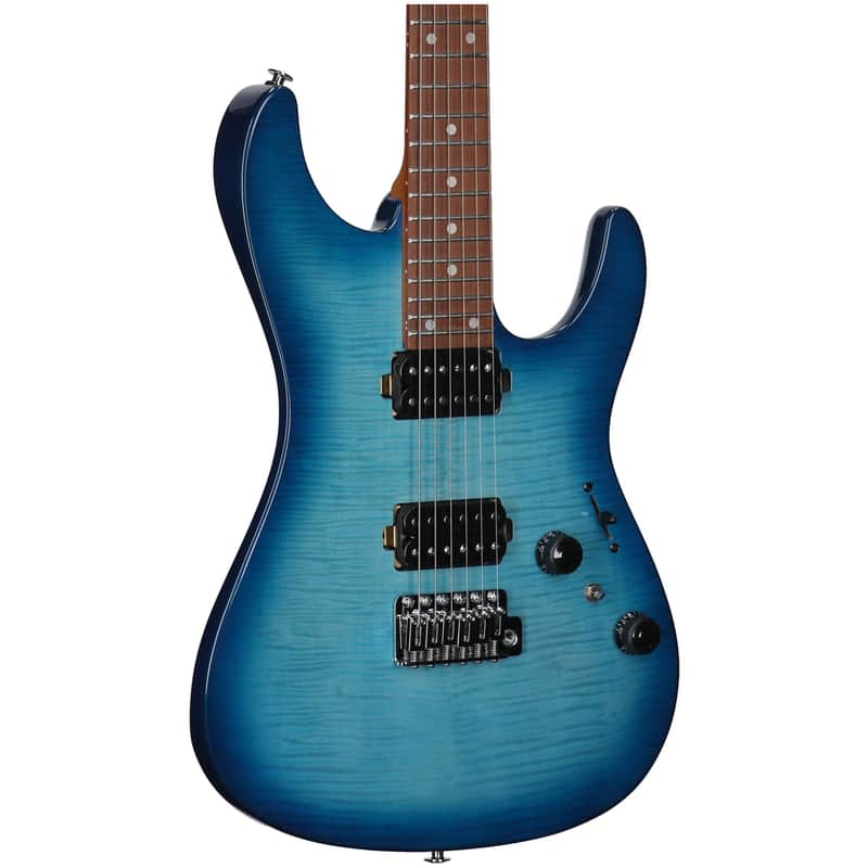 Ibanez AZ24S1F Electric Guitar, Transparent Turquoise Sunburst image 1