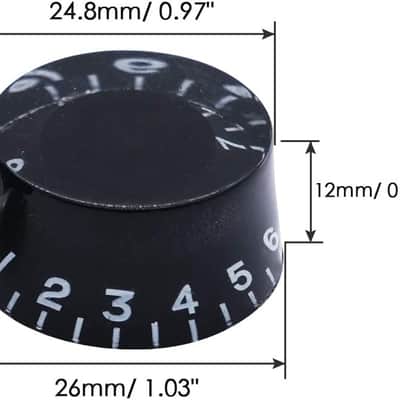 4pcs Black Guitar Knobs Electric Bass Top Hat Knobs Speed Volume Tone AMP Effect Pedal Control Knobs imagen 2