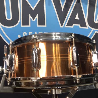 Slingerland - 5x14" Sound King, Lacquered Brass, 10-Lug Snare Drum, Zoomatic Throw-Off 1990s image 8