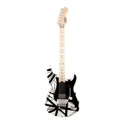 EVH Striped Series 6 String Electric Guitar White with Black Stripes image 2