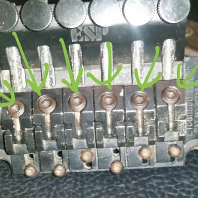 String lock saddle screw set for ESP Sinclair Synclear tremolo bridge 1st gen image 2