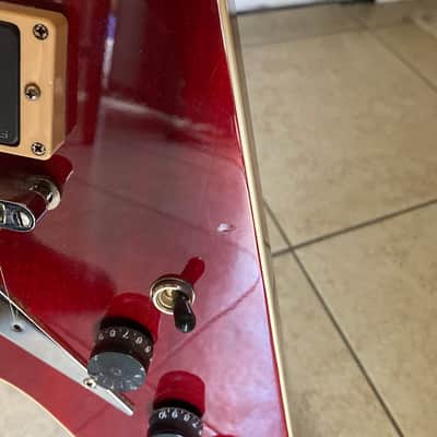 Dean Custom shop V 1996 transition era guitar from the Florida custom shopTransparent Cherry image 6