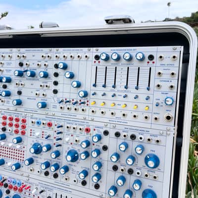 Buchla Tiptop 200t series with BPNYC ZERO Halliburton Eurorack Modular Travel Case SILVER 122hp 9U w/MARF image 7