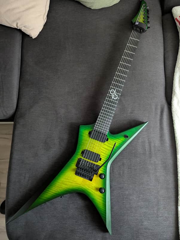 Solar Guitars X1.7FRLB – Flame Lime Burst Matte 2025 - Lime Burst Matte image 1