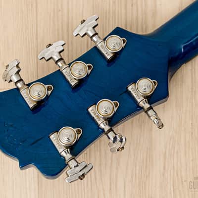 1980s B.C. Rich USA Mockingbird Neck Through Vintage Guitar Transparent Blue w/ Mono Case image 5