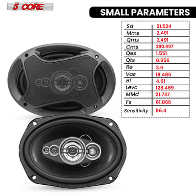 5Core 6x9 Car Speaker 800W Pair 4Ohm 4 Way Coaxial Speaker Audio w Super Tweeter Universal Fit image 8