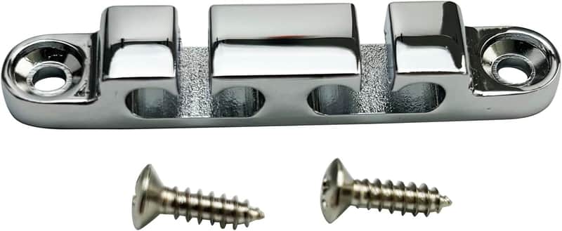 Chrome String Retainer Bass Head 4 String Retainer Bass Guitar String Tree Bass String Guide with Mounting Screws image 1