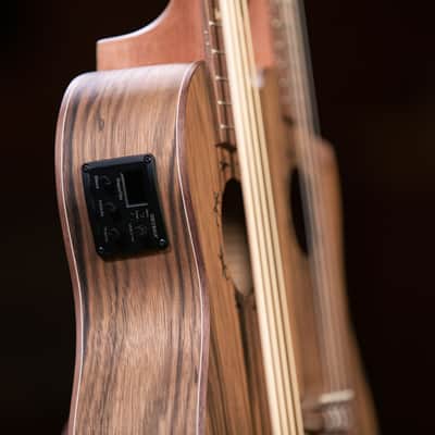 Ortega HYDRA-BSTE Custom Built Series Dao Top Mahogany Double Necks 4/4-String Acoustic-Electric Tenor Size Uke Bass w/Gig Bag image 7