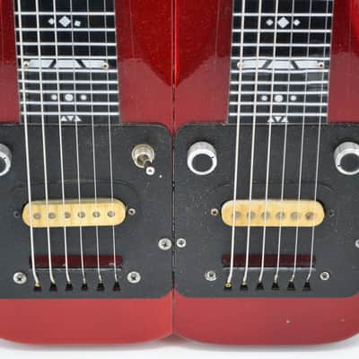 Supro Doubleneck Lap Steel 1953-54 - Red Metallic Sparkle image 3