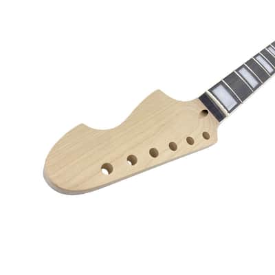 Electric Guitar Neck, 22 Frets 30 Inch Scale, Maple Wood with Rosewood Fretboard, White Block Inlay & Black Back Line, Unfinished, 42mm Nut image 5