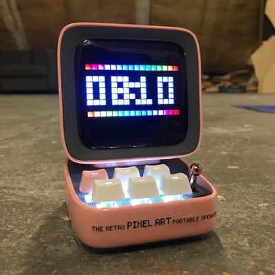 Smart Retro Pixel-Art Bluetooth Portable Speaker / Alarm Clock + Apps image 2