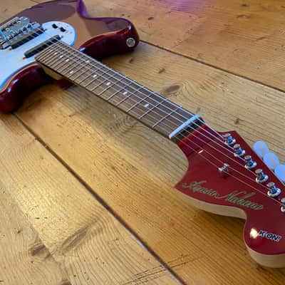 K-ON! Japan Original Brand Azusa Nakano Mustang Old Candy Apple Red w/ Matching Headstock image 11