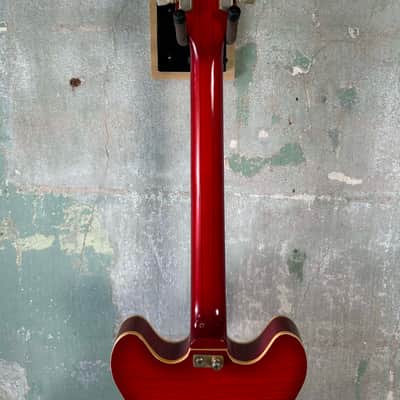Ventura 335 Style Electric Guitar with Hardshell Case 1973-75 - Transparent Flamed Red image 8
