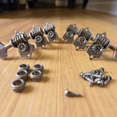 Set of Vintage 1960's Grover Open Back Guitar Tuners w/ Ferrules, Screws! image 2