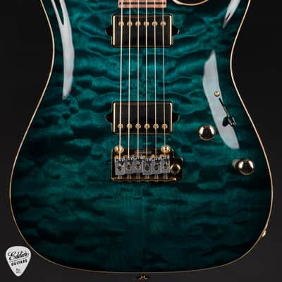 Suhr Standard Carve Top Pau Ferro Neck - Trans Teal Burst image 2