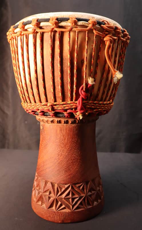 Handmade Dejembe Style Brown Handdrum 10" image 1