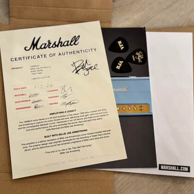 Marshall 1959BJA Billie Joe Armstrong Signature Handwired JMP Reissue 100-Watt Guitar Amp Head 2026 - Blue image 2