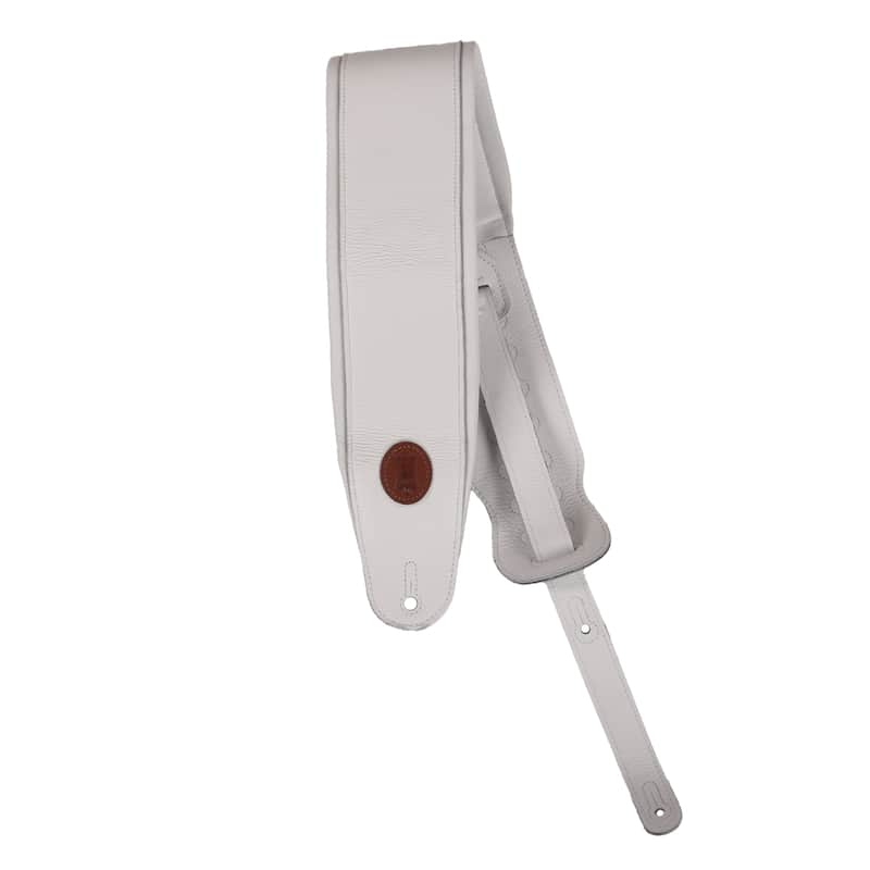 Levy's Signature Legacy Series 4 1/2" Wide Garment Leather Bass Strap White image 1