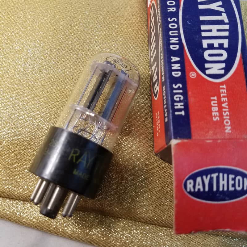 Raytheon perfect Matched Pair (2) 6SN7GT tNOS AT1000 TESTED Vacuum Tubes Support rods rugged dual triode 1949-1954 image 1