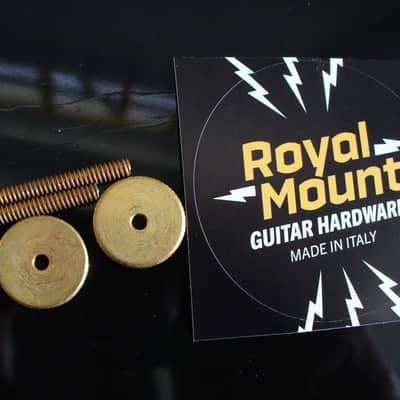 Gibson AGED soft brass 50 thumbwheels + posts for vintage ABR-1 bridge Les Paul Royal Mount 2025 - Gold image 4