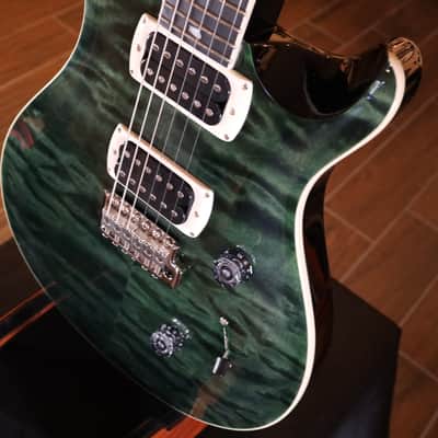 PRS SE Custom 24 Quilt Electric Guitar - Teal Black 4423 image 7
