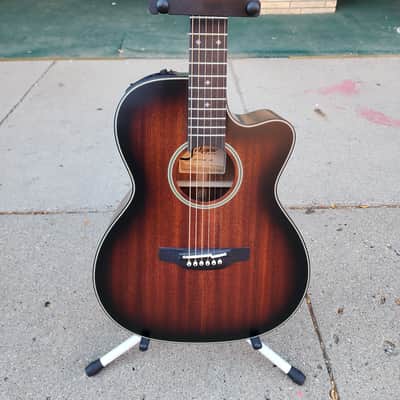 Takamine CP771MC SB Limited Edition Solid Mahogany OM Cutaway Acoustic/Electric Guitar 2010s - Shadow Burst Satin image 1