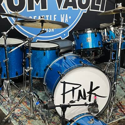 Mark Schulman's P!NK Gretsch USA Maple 7-Piece Drum Set, 2008 — Blue Sparkle image 6