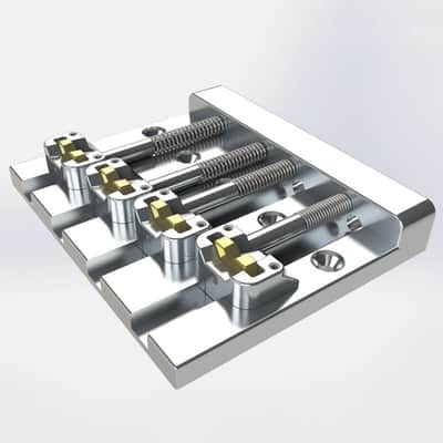NEW Hipshot 5K400C KickAss Bass Bridge 4-String Retrofits Badass Bass - CHROME