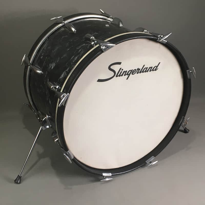 Vintage 1962 Slingerland Chicago Niles USA American Bass Drum 14x20 Black Diamond Pearl Limited Edition Gene Krupa image 1