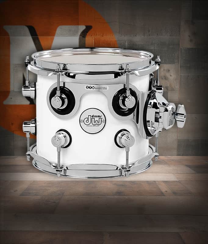 DW Design Series Maple Suspended Tom, 7x8 - Gloss White Lacquer w/Chrome Hardware (DDLG0708STWH) image 1
