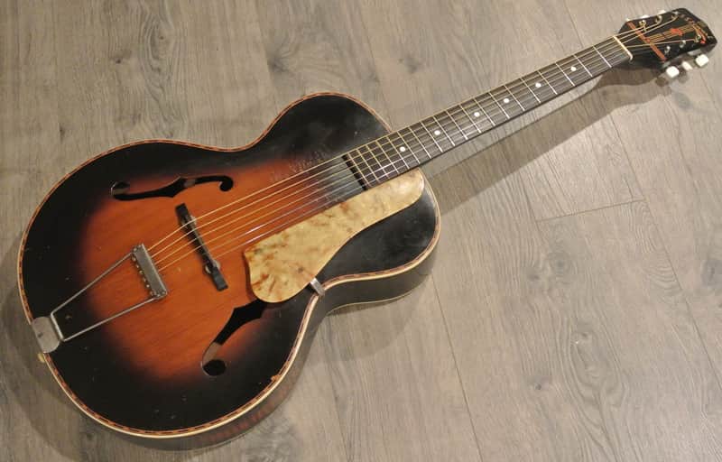 1940's S.S. Stewart by Harmony H1328 Archtop Guitar- Fancy Inlay Binding image 1