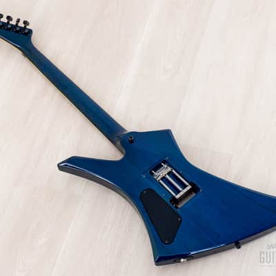 2001 Jackson Stars Japan Pride Kelly J.P. KE/E-230 Trans Blue Quilt Top w/ EMG, Floyd Rose, Case & Tags image 13
