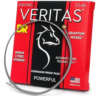DR Strings VERITAS™ - Uncoated, Accurate Core Technology Electric Guitar Strings: Medium 10-46 image 2