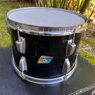 Vintage 70's Ludwig Blue Olive 8x13 Rack Tom 3 Ply with Re-Rings Black Cortex image 3