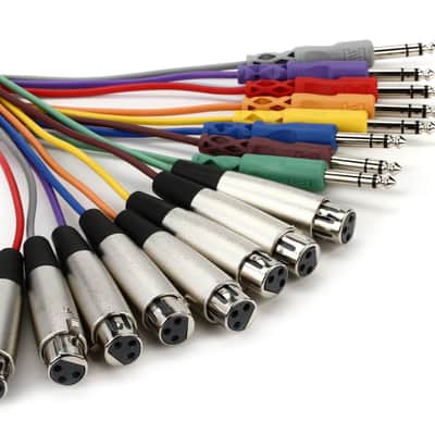Hosa STX-803F 8-channel XLR Female to 1/4 inch TRS Male Balanced Snake - 9.9 foot image 1