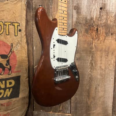 Fender Mustang Guitar with Maple Fretboard 1976 - Walnut (Mocha) image 3